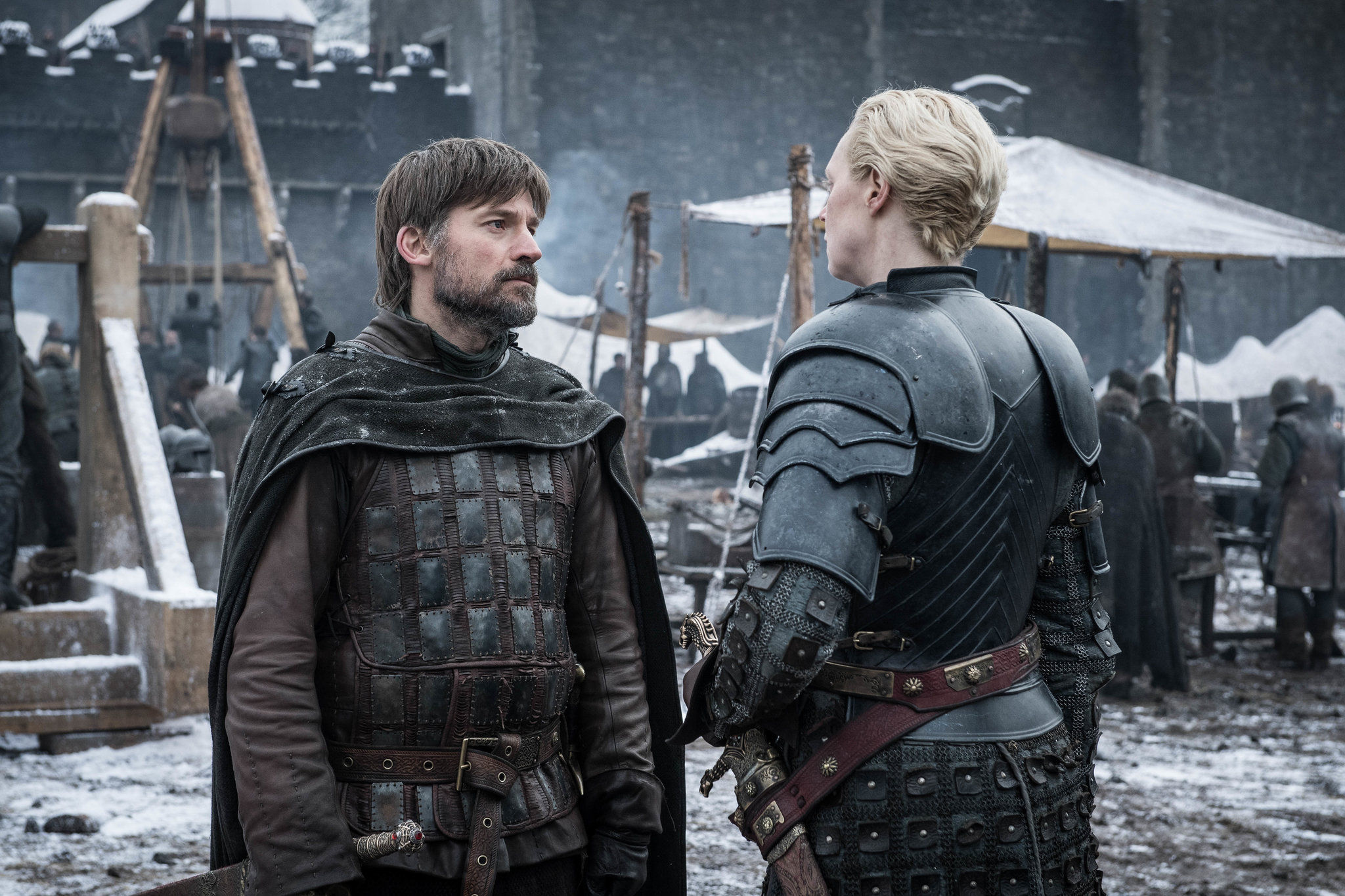 Jaime and Brienne in armor together.